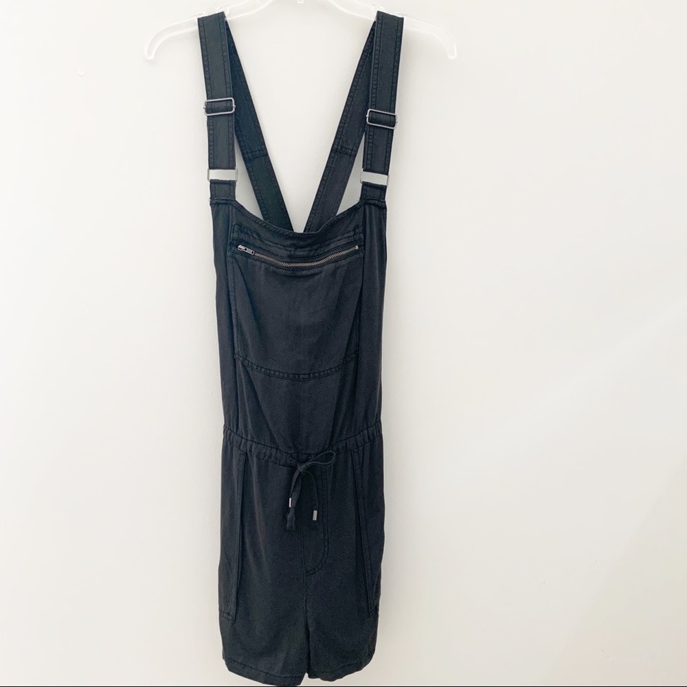 Free People Black Drawstring Overalls M